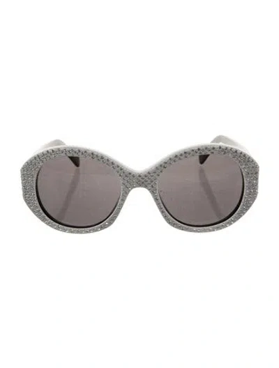 Pre-owned Celine Oversize Tinted Sunglasses In White