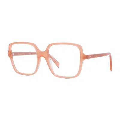 Celine Oversized Acetate Eyeglasses In Orange