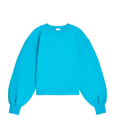 Celine Oversized Crewneck Sweater In Cotton Fleece In Blue