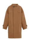 Celine Oversized High-neck Coat In Camel