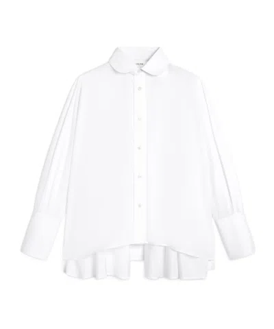 Celine Oversized Shirt In Cotton Poplin In White