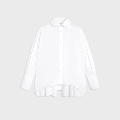 Celine Oversized Shirt In Cotton Poplin In White
