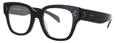 Celine Oversized Square Acetate Eyeglasses In 001 - Shiny Black / Demo