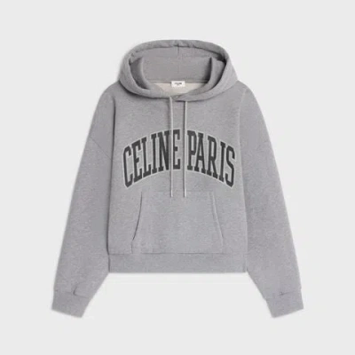 Celine Casual Hoodie With Drawstring And Pocket In Gray
