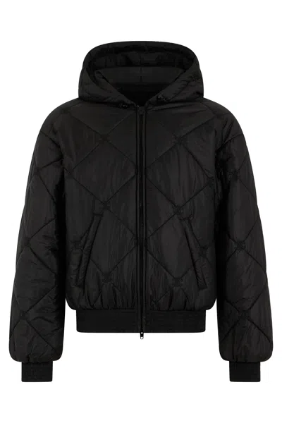 Celine Padded Hooded Jacket With Loose Fit In Black