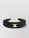 Celine Padded Satin Headband Smooth Finish In Black