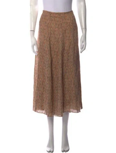 Pre-owned Celine Paisley Print Midi Length Skirt In Neutrals