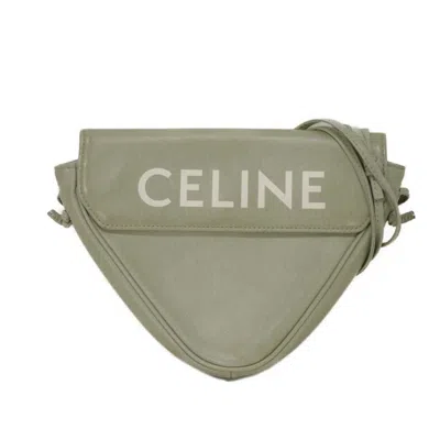 Pre-owned Celine Pale Gray Leather Pochette Shoulder Bag ()
