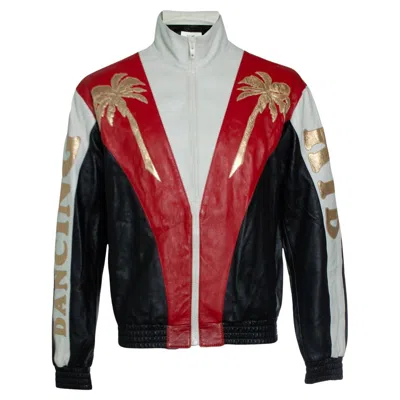 Pre-owned Celine , Palm Tree Leather Dancing Kid Jacket In Brown