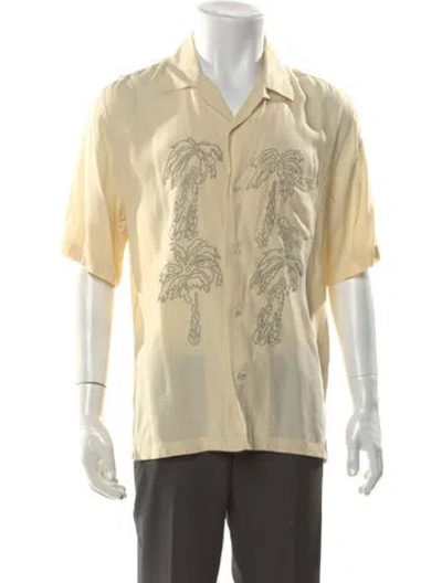 Pre-owned Celine Palm Tree Motif Graphic Print Shirt In Neutral