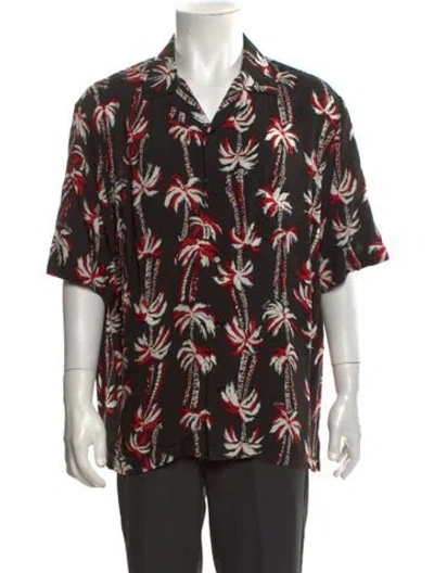 Pre-owned Celine Palm Tree Printed Shirt In Black