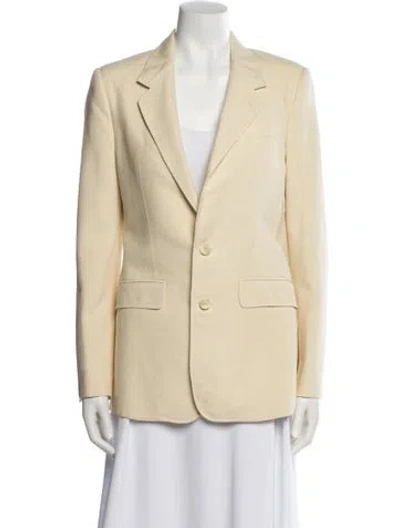 Pre-owned Celine 'panama' Silk Blazer In Yellow