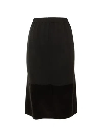 Pre-owned Celine Paneled Midi Skirt In Black