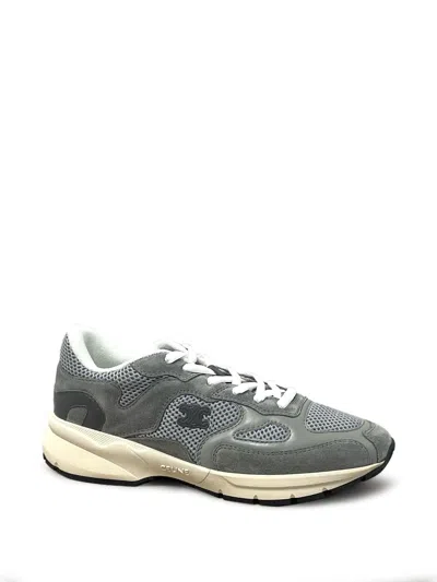 Celine Panelled Leather Sneakers In Gray