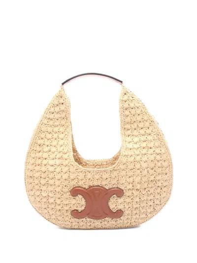 Pre-owned Celine Panier Raffia Handbag In Neutral