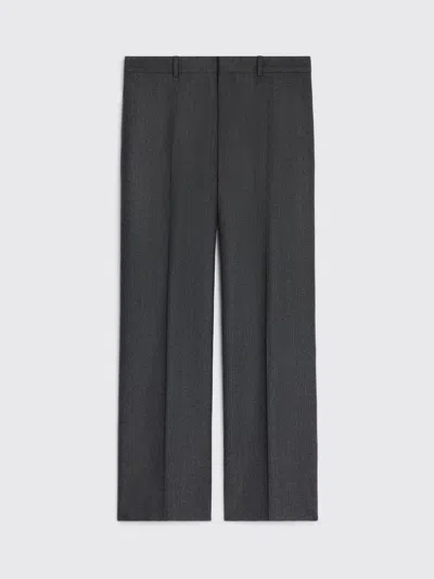 Celine Pantalon In Striped Wool Flannel In Black