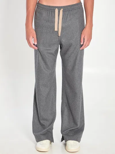 Celine Pants With Drawstring In Cashmere Flannel In Gray