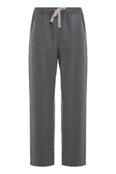 Celine Pants With Drawstring In Cashmere Flannel In Gray