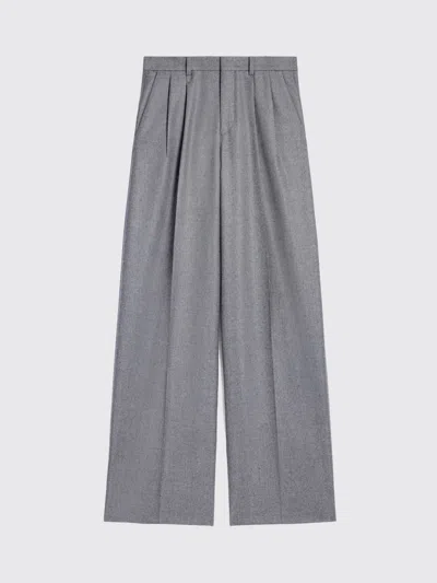 Celine Pleated Trousers In Cashmere Flannel In Gray
