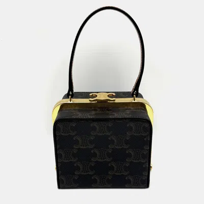 Pre-owned Celine Parade Box Monogram Canvas Shoulder Bag In Black