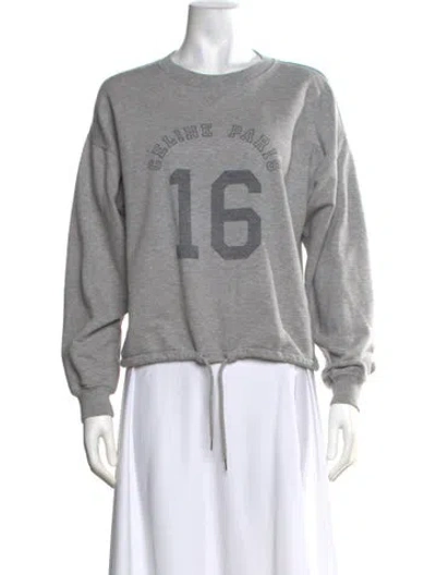 Pre-owned Celine Paris 16 Graphic Print Sweatshirt In Gray