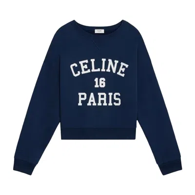 Pre-owned Celine Paris 16 Sweatshirt 'navy/off White' In Blue