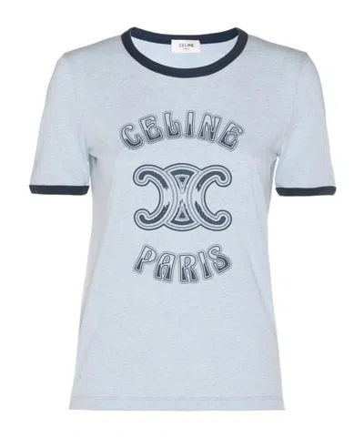 Celine Paris 70s T-shirt In Cotton Jersey In White
