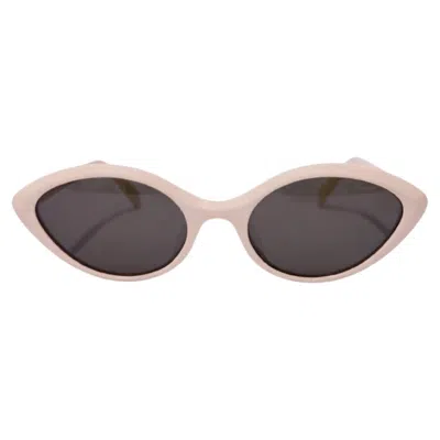 Pre-owned Celine Paris Beige Cat-eye Sunglasses With Dark Grey Lenses In Gray