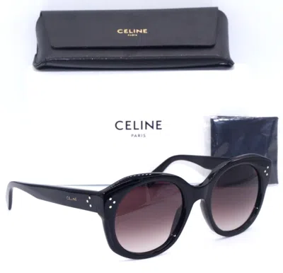 Pre-owned Celine Paris Cl 40186i 01z Polishd Black/grey Gradient Lens Sunglasses 53-22 In Gray