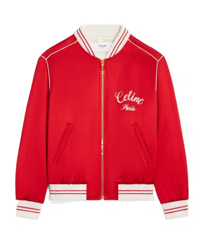 Celine Paris Long-sleeved Casual Jacket In Red