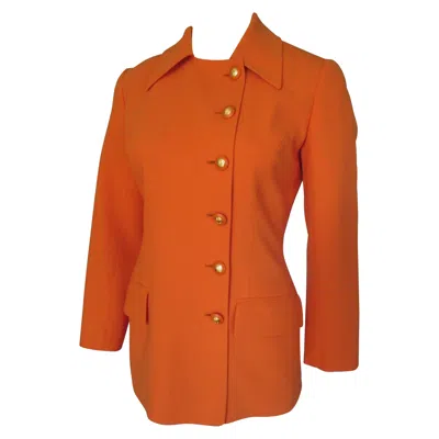 Pre-owned Celine Paris Orange Wool Blazer Small