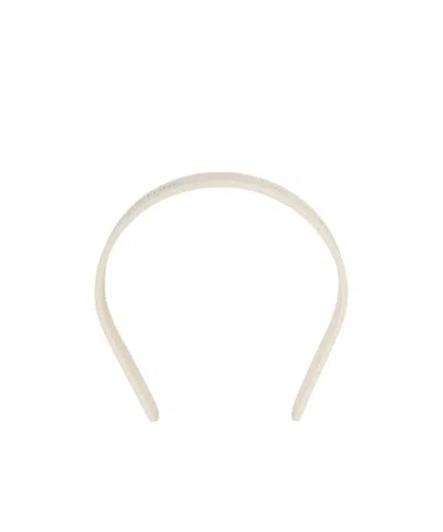 Celine Paris Thin Headband In Calfskin In White