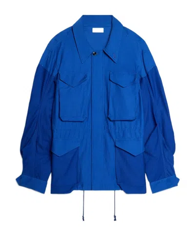 Celine Parka In Cotton Satin In Blue