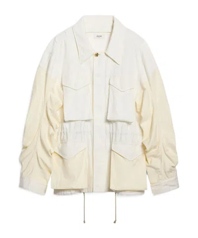 Celine Parka In Cotton Satin In Neutral