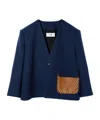 Celine Patch Jacket In Blue