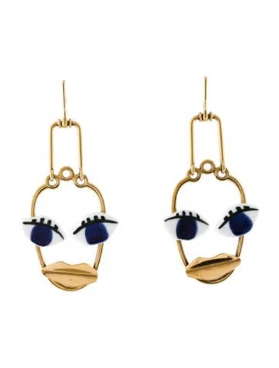 Pre-owned Celine Patchwork Face Drop Earrings In Multi