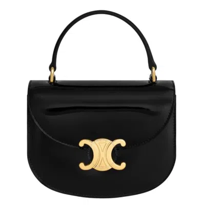 Celine Patent Calfskin Mini Besace Clea Crossbody Bag In Black