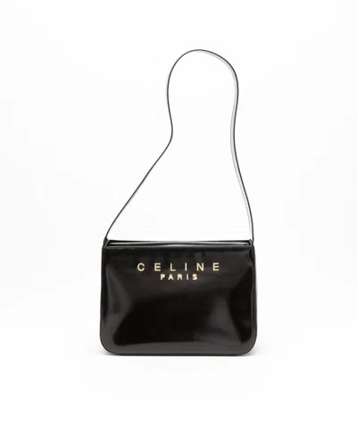 Celine Céline Patent Hobo Bag In Black