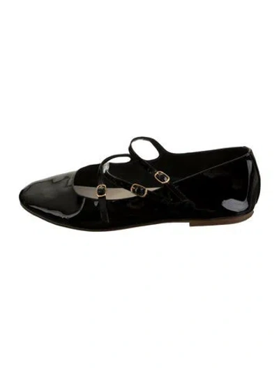 Pre-owned Celine Patent Leather Ballet Flats In Black