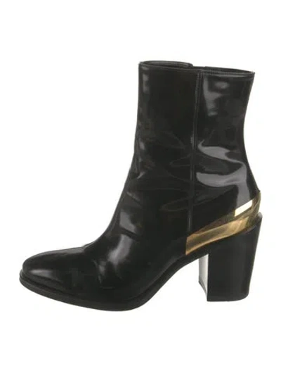 Pre-owned Celine Patent Leather Boots In Black