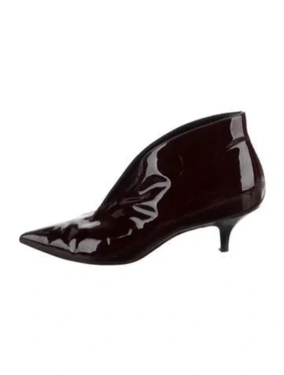 Pre-owned Celine Patent Leather Boots In Burgundy