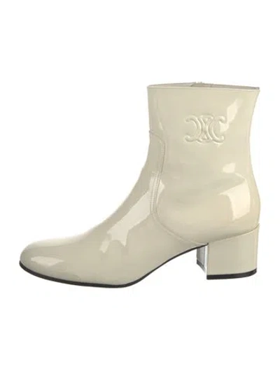 Pre-owned Celine Patent Leather Boots In Neutral