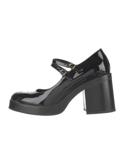 Pre-owned Celine Patent Leather Grosgrain Trim Pumps In Black