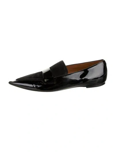 Pre-owned Celine Patent Leather Loafers In Black