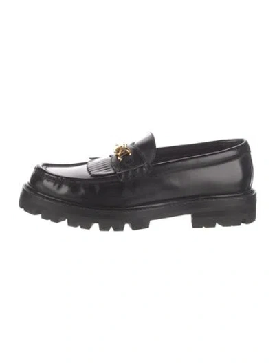 Pre-owned Celine Patent Leather Loafers In Black