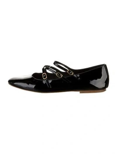 Pre-owned Celine Patent Leather Mary Jane Flats In Black