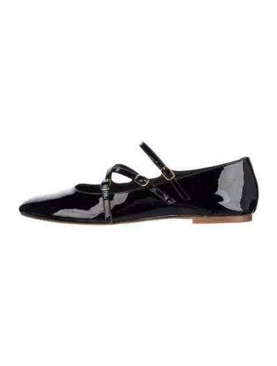 Pre-owned Celine Patent Leather Mary Jane Flats In Black