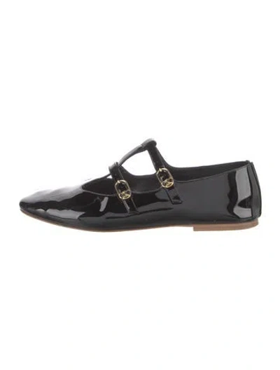 Pre-owned Celine Patent Leather Mary Jane Flats In Black