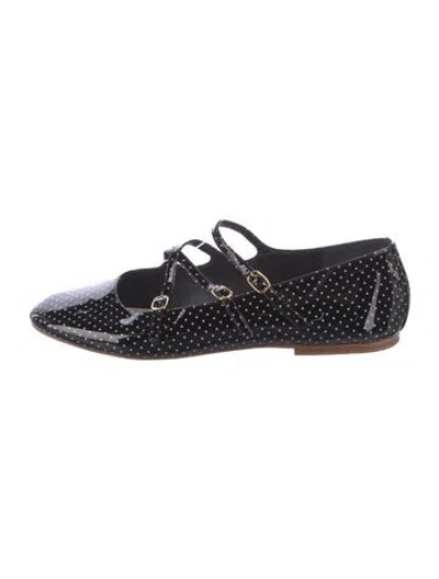 Pre-owned Celine Patent Leather Mary Jane Flats In Black