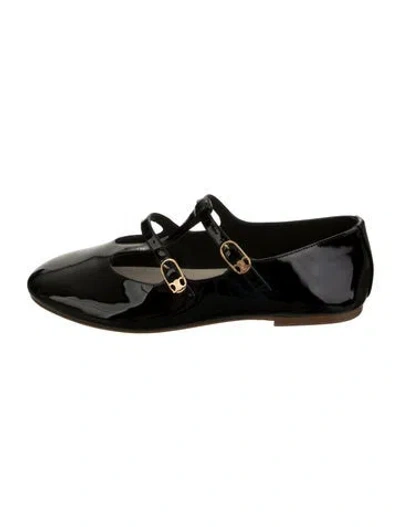 Pre-owned Celine Patent Leather Mary Jane Flats In Black